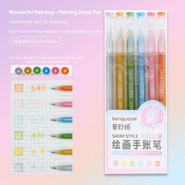 Conjunto de Canetas Coloridas para Estudantes: Desenho, Doodling e Pintura em Scrapbook - 6 e 9 Pcs de Marcadores e Gel Pens Morandi