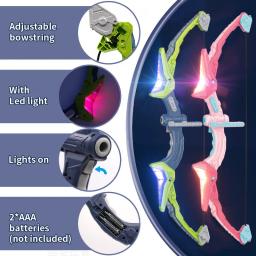 Arco e flecha light-up conjunto de tiro com arco ventosa alvo ao ar livre jogo esportivo arco luminoso seta brinquedo macio crianças menino presente - Image 2