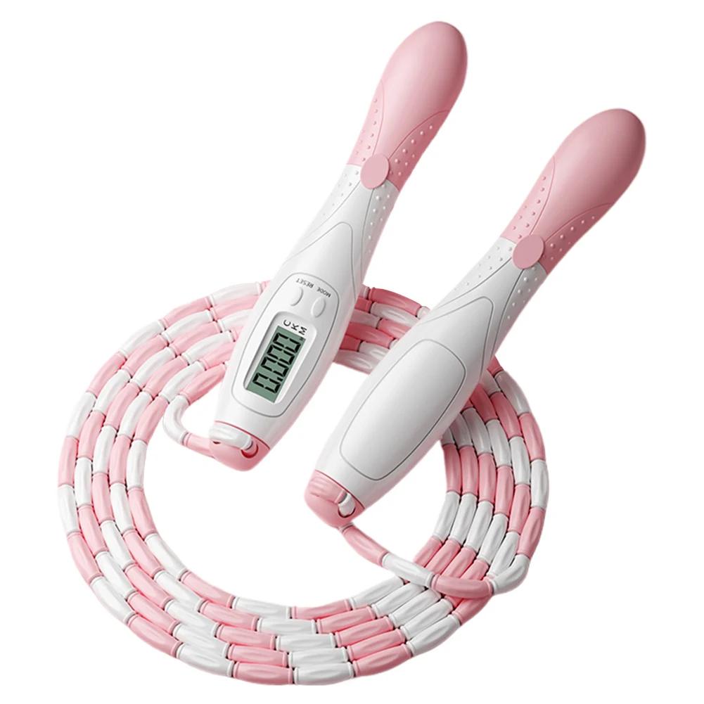 Frisado plástico segmentado pular corda com contador, macio frisado pular corda, comprimento ajustável para crianças e adultos - Image 1