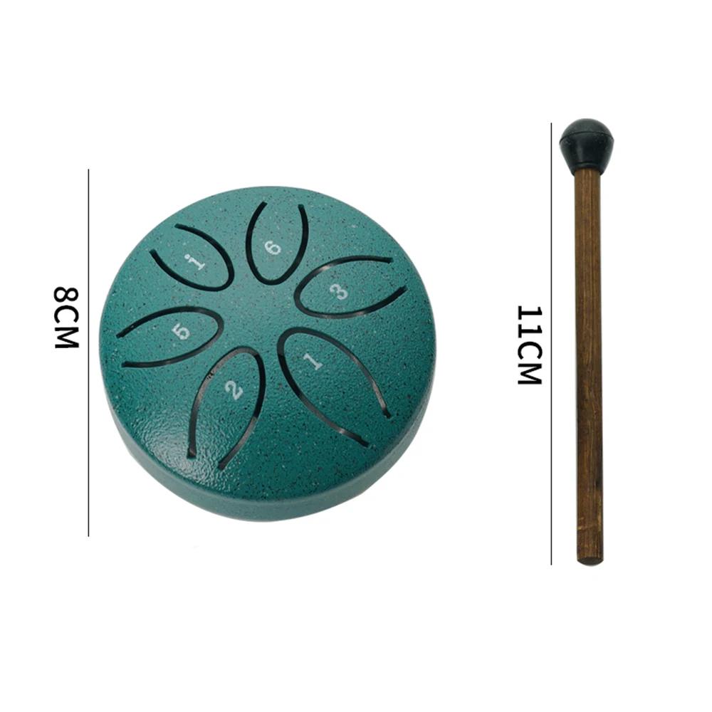 Aço Tongue Drum for Meditation, Mini Handpan Drum, instrumento de percussão, tambor amassado com bainas, Yoga, 3 em, 6 Notas - Image 1
