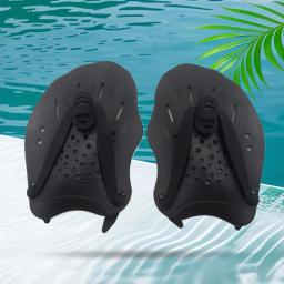 Pás de mão para treinamento de natação com alças ajustáveis, luvas para aleta, luvas de mergulho para adultos e crianças, 1 par - Image 6