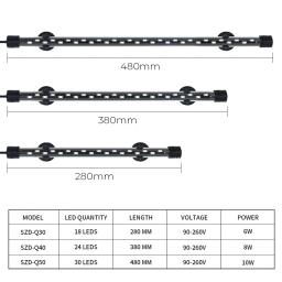 Lâmpada submersível para aquário, barra de luz para aquário, iluminação decorativa subaquática, RGB EU Plug, AC 90 ~ 260V, 28 cm, 38 cm, 48cm - Image 5