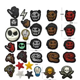 PVC Etiqueta do gotejamento, Mini Esqueleto, Dinossauro, Fósseis, Emblema Mágico, Moral Tático, Máscara de Grito, Ghostface, Rostos Sorridos, Patches - Image 1