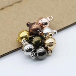 Rodada Magnetic Ball Fechos para Fazer Jóias, End Fecho Conectores para Pulseiras e Colares, Descobertas DIY, 6mm, 8mm, 10mm, 5PCs - Image 1