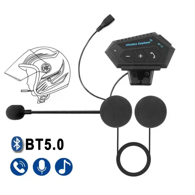 Fones de Ouvido Sem Fio Bluetooth Estéreo para Capacete: Perfeitos para Bicicleta e Usos Mãos Livres