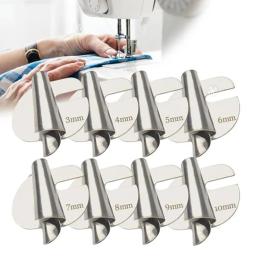 Pé de pressão de aço inoxidável laminado, Universal Sewing Scroll, Hemmer Foot, Ferramentas de artesanato, Acessórios DIY, 3mm-10mm - Image 6