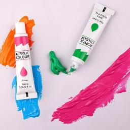 Conjunto de Tinta Acrílica Impermeável para Iniciantes, Arte Suprimentos para Artistas, Pintura DIY em Parede de Lona, Projetos Artesanais, Tubos 9ml, 12 Cores - Image 3