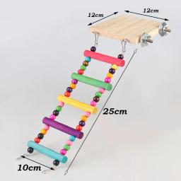 Pássaro balanço brinquedo de madeira papagaio poleiro carrinho playstand com mastigando grânulos gaiola playground para budgie aves - Image 6