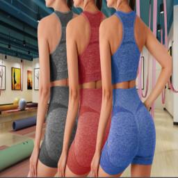 Conjunto de yoga ginásio shorts feminino esporte sutiãs sutiã treino topos para mulheres roupas de yoga leggings de fitness conjunto de ginásio sem costura conjuntos de yoga - Image 2
