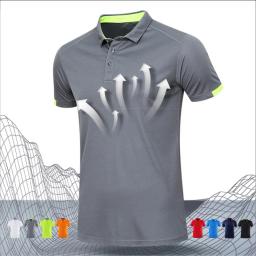 Polo de secagem rápida, camisa de golfe, grupo de empresa, esportes de lapela fitness, top grande, 8 cores, verão - Image 1