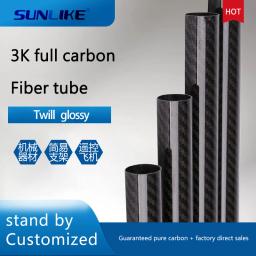 Tubo De Tubo De Fibra De Carbono Brilhante De Twja, Acessórios Drone, Un Comprimento 500mm, Corte CNC De Fábrica, 2 Pcs - Image 2