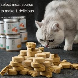 Gato do nervo liofilizado bolo de carne gato petiscos nutrição de engorda guelras em gatinho frango osso cru comida de gato alimento básico - Image 1