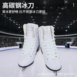 Patins de gelo de couro genuíno para crianças, confortáveis com lâmina, engrossar sapatos quentes de PVC, iniciantes seguros à prova d'água - Image 4