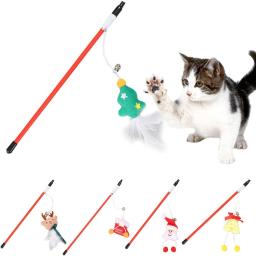 Smallwoodi-brinquedo interativo Teaser Wand Stick para animais de estimação, árvore de Natal perfeita, gatos e gatinhos, animais brincalhões, Gi - Image 2