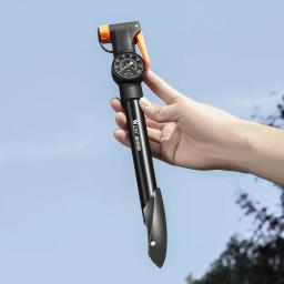 Bomba de mão multifunções com medidor Inflator de ar de bicicleta Cabeça giratória portátil Bomba de basquete para bicicleta 360 graus - Image 5