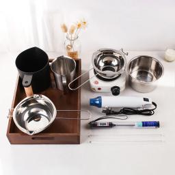 Kit de fabricação de velas perfumadas DIY com caldeirão de cera suporte de pavio e aquecedor, ferramentas de artesanato de velas para derretimento de velas de cera conjunto de ferramentas de vela - Image 1