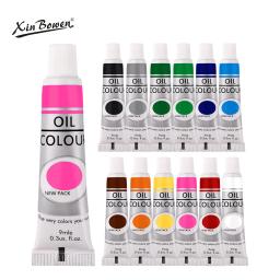 Conjunto de pintura a óleo para vestuário de tecido, desenho de vidro de prego, arte impermeável, 12 cores, 9ml, atacado - Image 5