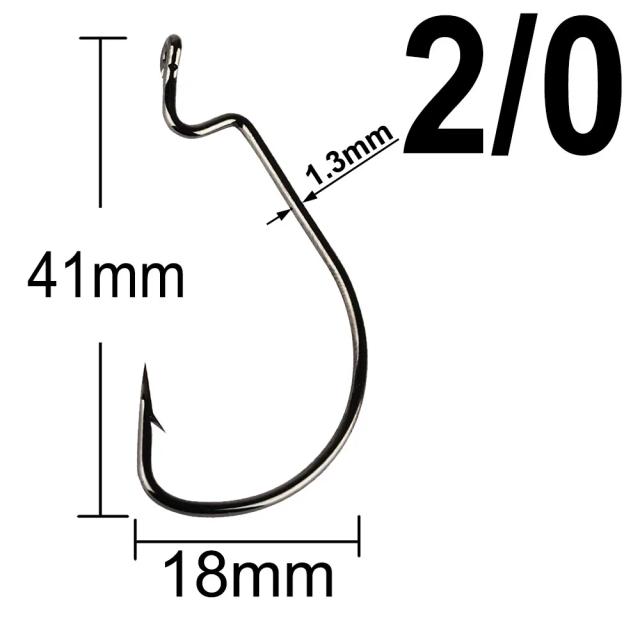 Ganchos de Pesca Worm Ampla Lacuna Manivela 100 Peças Aço Alto Carbono Farpado