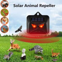 Novo repelente de animais solares com led vermelho laser strobe luz veados repelente ao ar livre à prova dwaterproof água animal máquina de dissuasão - Image 1