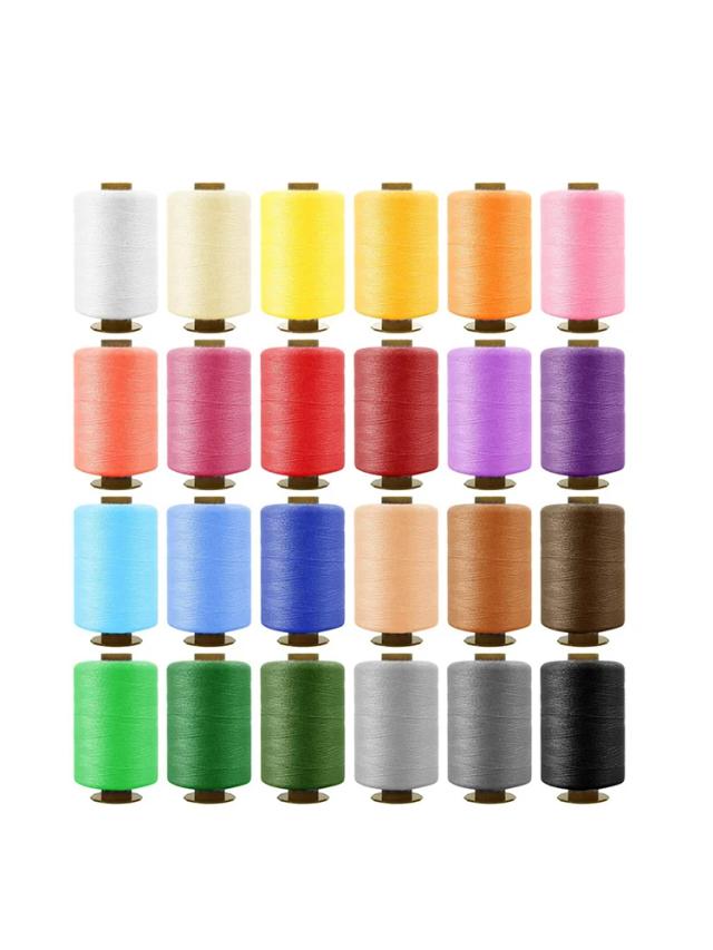 Conjunto de 39 Carretéis de Linhas de Poliéster para Costura e Quilting - Acessórios Essenciais para Máquinas de Costura e Trabalhos Manuais