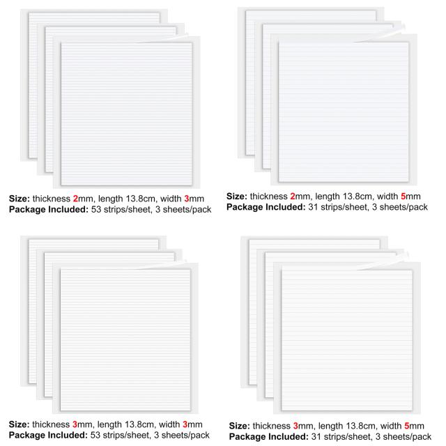 Tiras adesivas de espuma dupla face 3-5mm para scrapbook, shaker e cartões - 12 folhas de 2-3mm de espessura