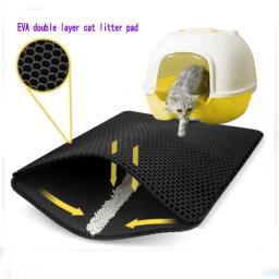 Double Layer Cat Litter Mat, Tapete de estimação impermeável, Almofada de areia antiderrapante, Cama lavável, Produtos limpos - Image 1