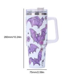 Copo térmico com alça, Copo térmico a vácuo, Garrafa de água de aço inoxidável para viagem, Caneca térmica com tampas, 40oz - Image 6