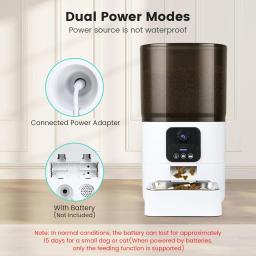 Alimentador automático inteligente Pet, controle do aplicativo, câmera 1080P, sincronismo e quantitativo, alimentador para cão e gato, 6L - Image 6