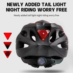 Capacete de bicicleta com luz traseira led, capacete de ciclismo adulto, adequado para 58-62cm, leve, respirável, colorido, acessórios para capacetes de bicicleta - Image 5