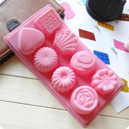 Molde de silicone macio de qualidade alimentar, padrão de oito flores, sabonete artesanal, molde de bolo de chocolate, conjunto de fabricação de sabão, artesanato líquido de silicone - Image 1