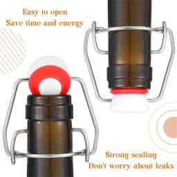 6 pçs rolhas de vinho fermentação caseira garrafas de silicone de cerveja substituição tampa de balanço garrafas de cerveja tampa flip top rolha suprimentos de fabricação de cerveja - Image 4