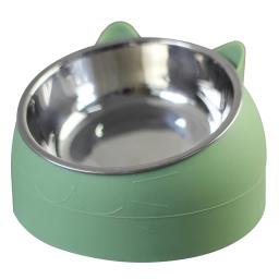 Tigelas de gato inoxidáveis com base antiderrapante, alimentador de água e ração para animais, prato de proteção para o pescoço, cachorro e gatos, 15 graus, 200ml - Image 5