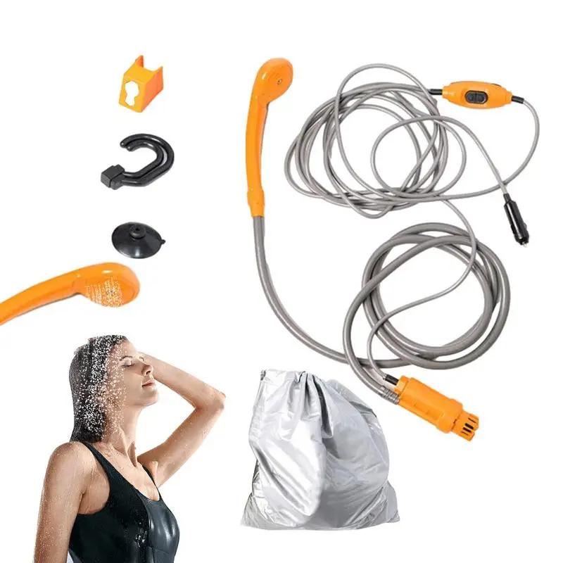 Jogo de chuveiro portátil com a bomba e o armazenamento ensacam, para acampar, exterior, portátil, 12v - Image 1
