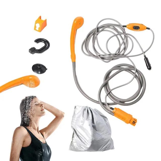 Chuveiro Portátil com Bomba e Armazenamento - Ideal para Acampamentos e Atividades ao Ar Livre, Energizado por 12V