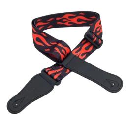 Correia de guitarra macia impressa, Nylon ajustável alargamento, espessamento para baixo elétrico acústico, padrão único, multi cor - Image 2