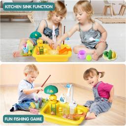 Flutuante água cozinha pia brinquedos, torneira elétrica jogar, brinquedos de bilhar, água jogar - Image 6