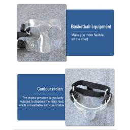 Máscara de escudo facial de basquete para homens e mulheres, máscaras de treinamento esportivo, nariz e rosto para adultos - Image 4