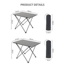 Tarka-mesa dobrável para camping ao ar livre, mesa portátil para piquenique, churrasco, alta resistência, alumínio ultraleve - Image 2