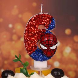 Maravilhas Spiderman Luz De Cera, Dígitos 0-9 Vela, Figuras De Ação Anime, Topper De Bolo, Aniversário, Decoração De Aniversário, Acessório De Festa - Image 4