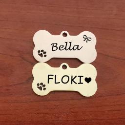 Etiqueta de identificação do animal de estimação personalizado livre gravado chaveiro para gato filhote de cachorro cão tag pingente chaveiro osso pata acessórios para animais de estimação - Image 1