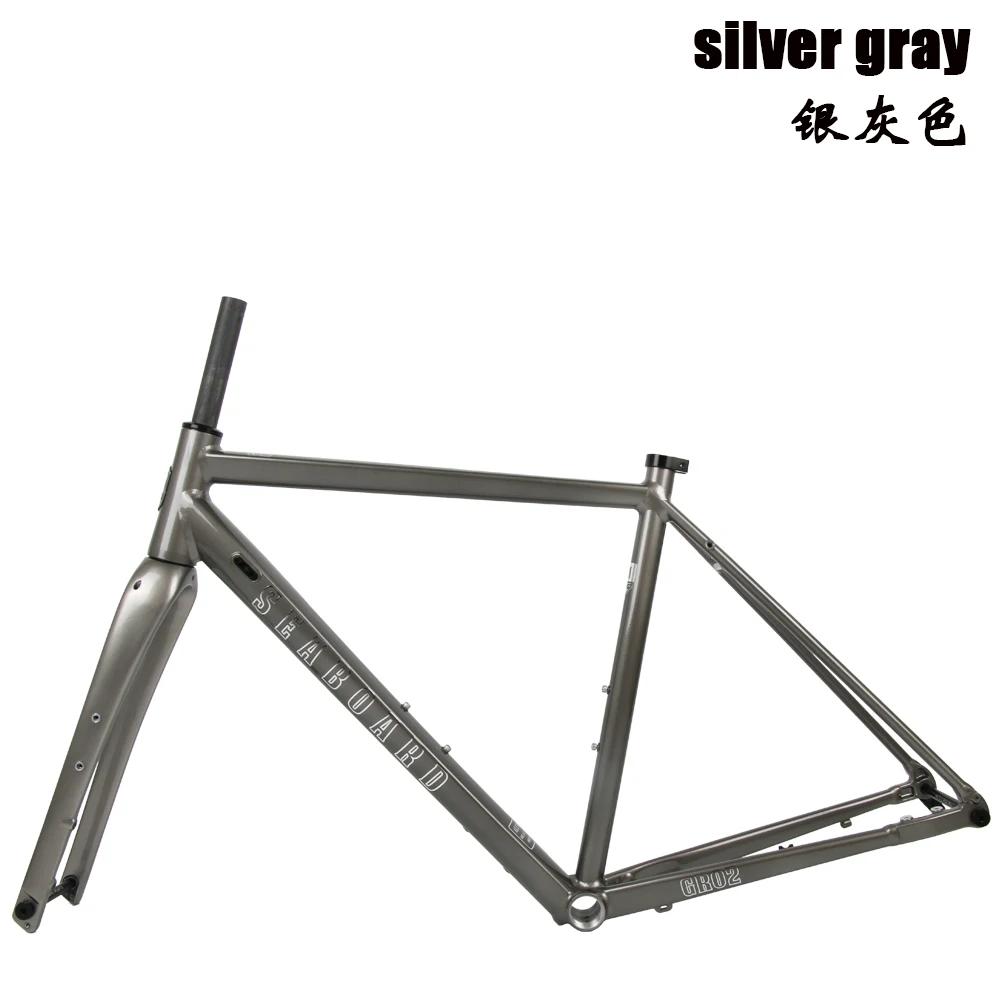 SEABOARD Quadro de bicicleta de estrada cascalho freio a disco off-road quadro de alumínio 700C eixo do cilindro com garfo de carbono através do eixo 12x142mm - Image 1