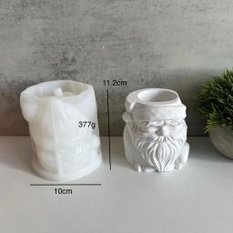 DIY Santa Claus Silicone Mold com furos, cimento gesso, Natal Pot - Image 4