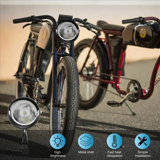 Farol LED Retro Brilhante para Bicicleta e Triciclo - Luz de Segurança com 180 Lúmens