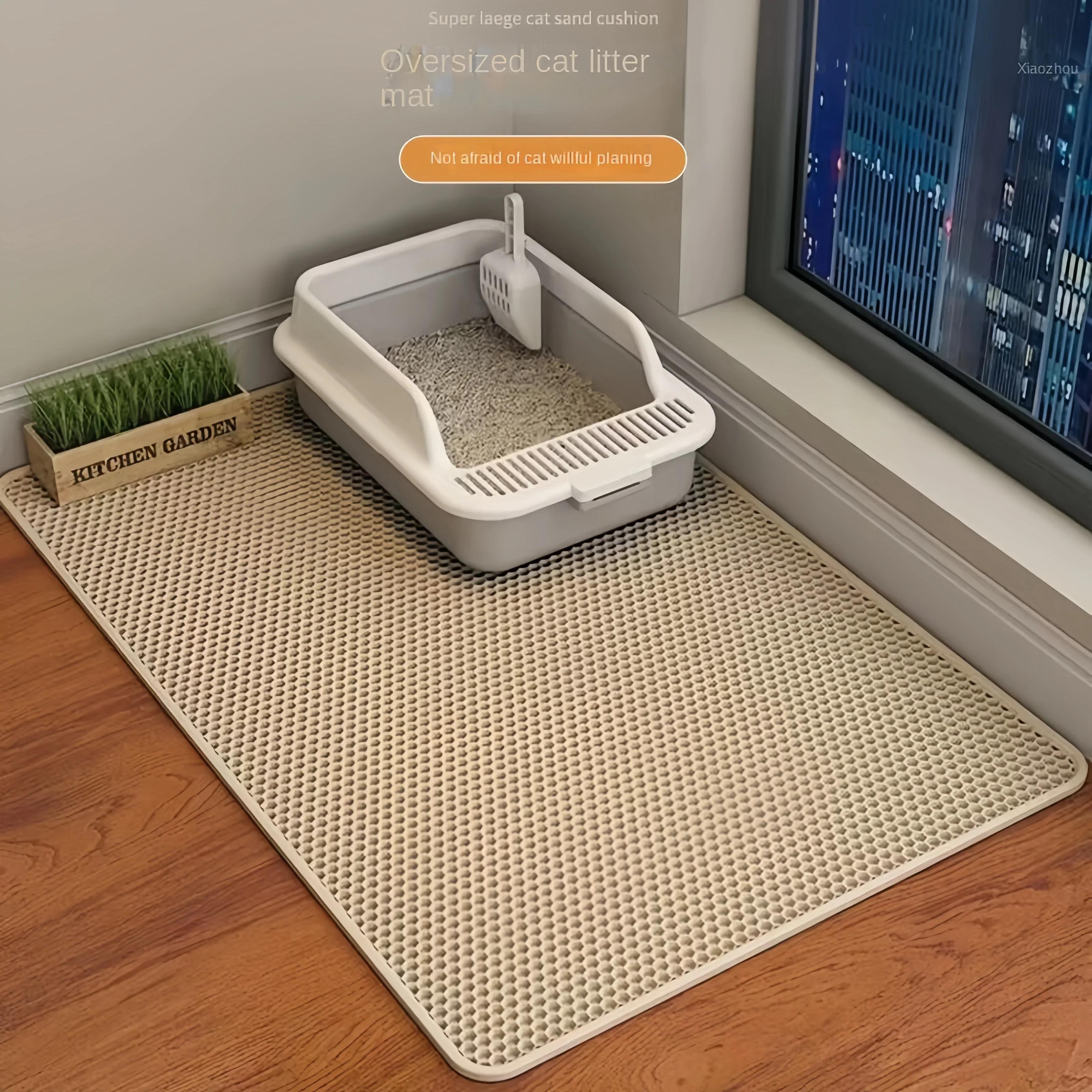 Impermeável Double Layer Pet Litter Mat, Cat Litter Box, Pet WC, Antiderrapante, Areia, Lavável, Limpo, 90x60cm - Image 1
