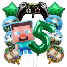 Desenhos animados Meu Mundo Tema Balão Set, Jogos Circundantes, Decoração De Fundo De Festa De Aniversário Infantil, Filme De Alumínio Balões, Presente - Image 2