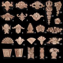Europeus Sem Pintado Decalques De Madeira Maciça, Móveis Decoração Acessórios, Apliques Frame, Woodcarving, Artesanato Decorativo - Image 1
