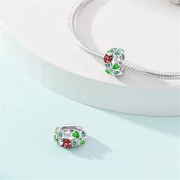 Encantos 925 prata borboleta flores colorido zircão silicone espaçador contas caber pandach 925 pulseiras originais finas jóias diy - Image 4