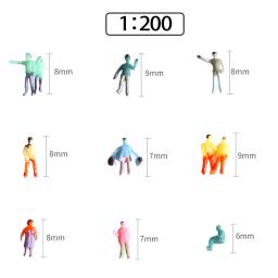 Escala 1:100/150/200 figuras em miniatura modelo pintado pessoas para ho estação de trem construção areia mesa cena diorama kits 50 pces - Image 4