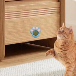 Brinquedo de bola de catnip flexível gato nips brinquedos bonito gato pata forma mastigar manter saúde intestinal brinquedo gatos brinquedos de cuidados orais para gatos adultos - Image 2
