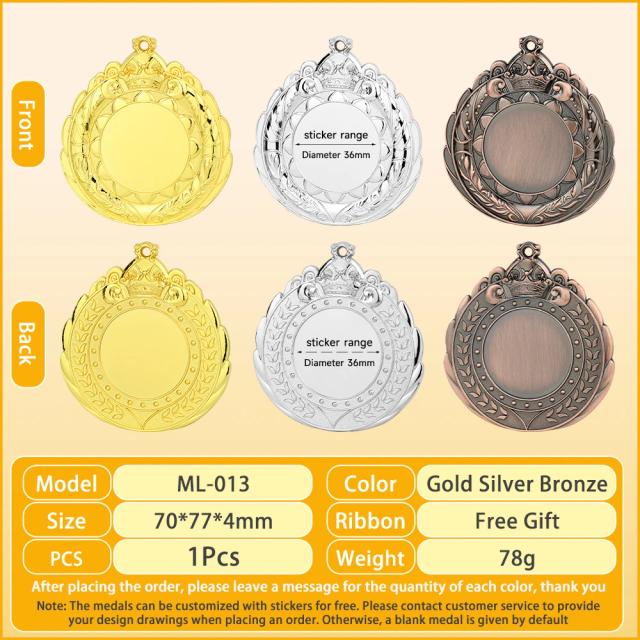 Medalhas de Metal em Branco para Competição: Troféus Desportivos Escolares e Lembranças Infantis em Ouro